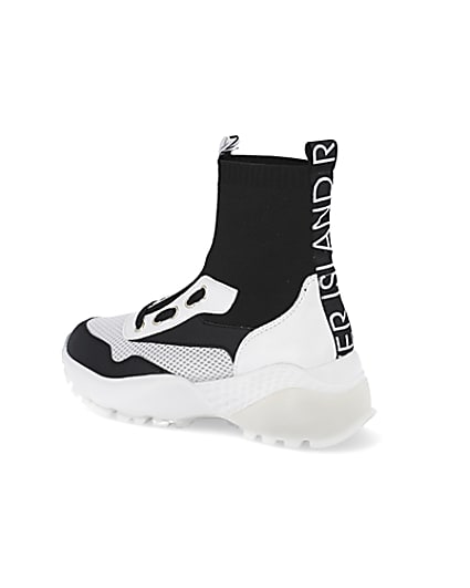 360 degree animation of product Black high top sock trainers frame-5