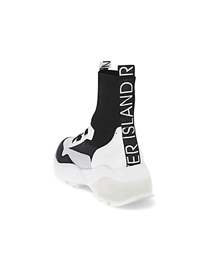 360 degree animation of product Black high top sock trainers frame-7