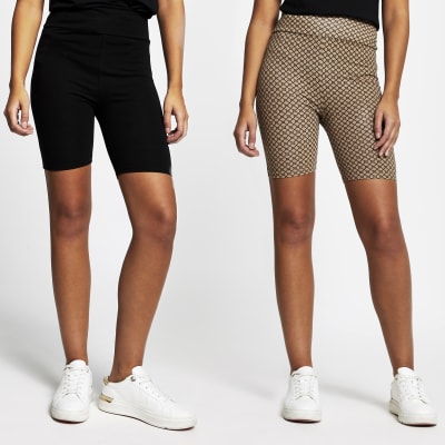 black high waisted cycling shorts