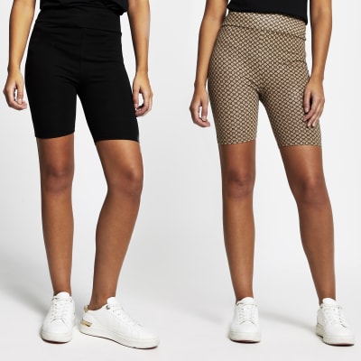 cycling shorts and knee high boots
