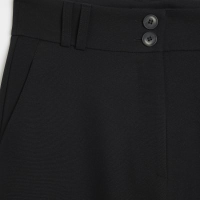Black high waist utility cigarette trousers