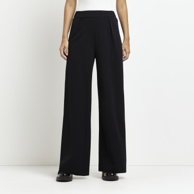 Black high waist wide leg trousers | River Island