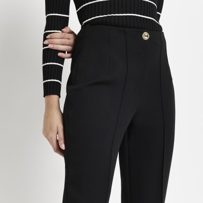 Black high waisted cigarette trousers