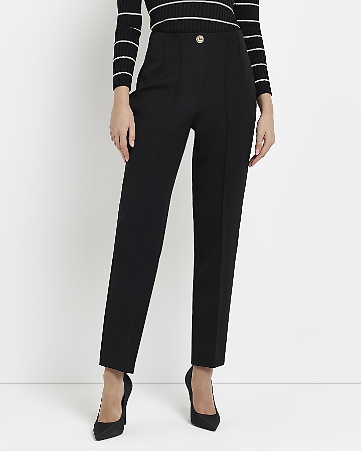 Black high waisted cigarette trousers