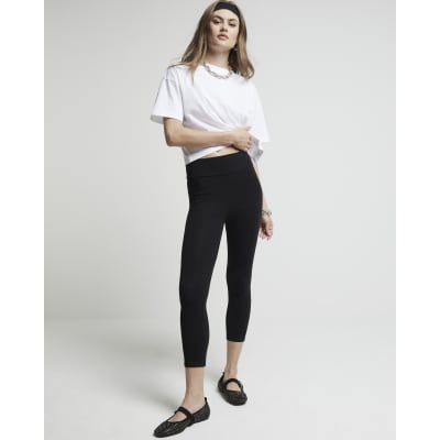 Black high waisted cropped leggings