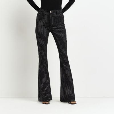 Black high waisted flared jeans