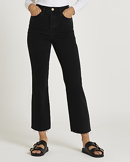 Black high waisted flared jeans