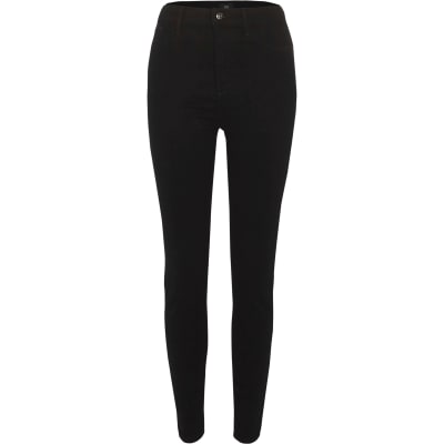 black high waisted harper skinny jeans