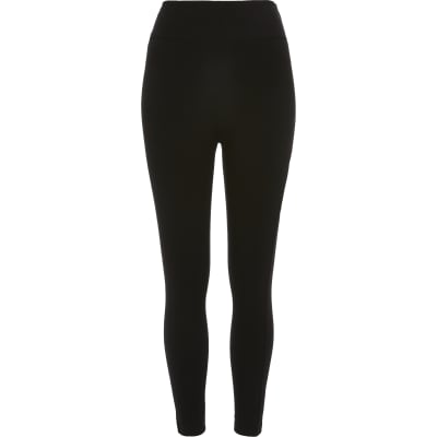 Black high waisted leggings | River Island