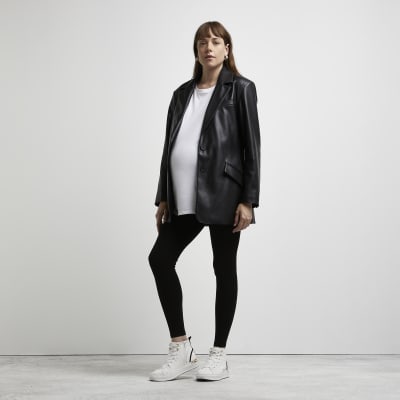 Black high waisted maternity leggings River Island
