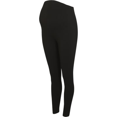 Black high waisted maternity leggings River Island