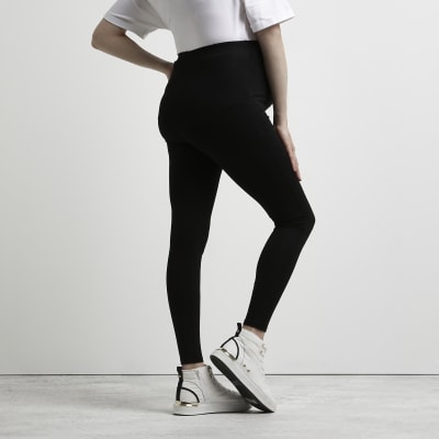 Black high waisted maternity leggings River Island