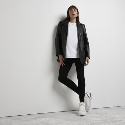 Black high waisted maternity leggings River Island