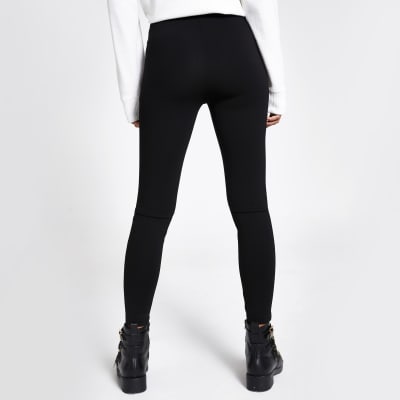 River Island Petite high waisted basic leggings in black