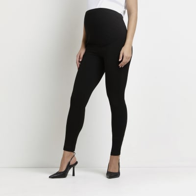 Black high waisted ponte maternity leggings