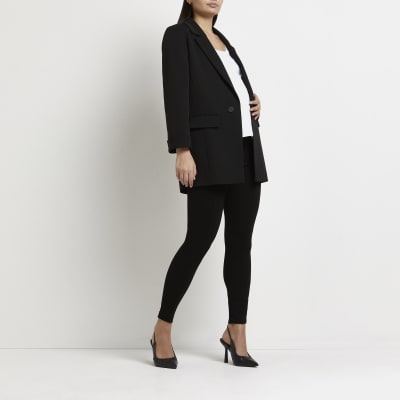 Black high waisted ponte maternity leggings River Island