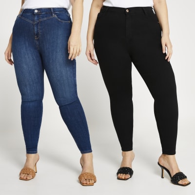 Black high waisted skinny jeans multipack