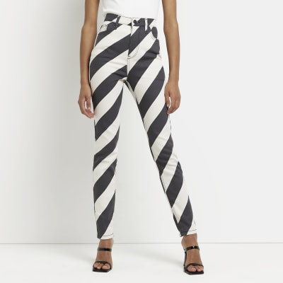 Striped hot sale skinny trousers