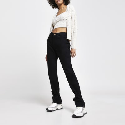 high waisted slim fit joggers