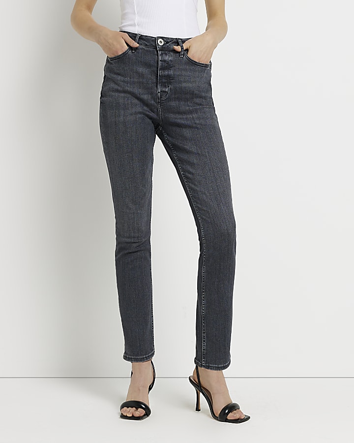 Black high waisted slim fit jeans