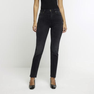 River island black high best sale waisted jeans