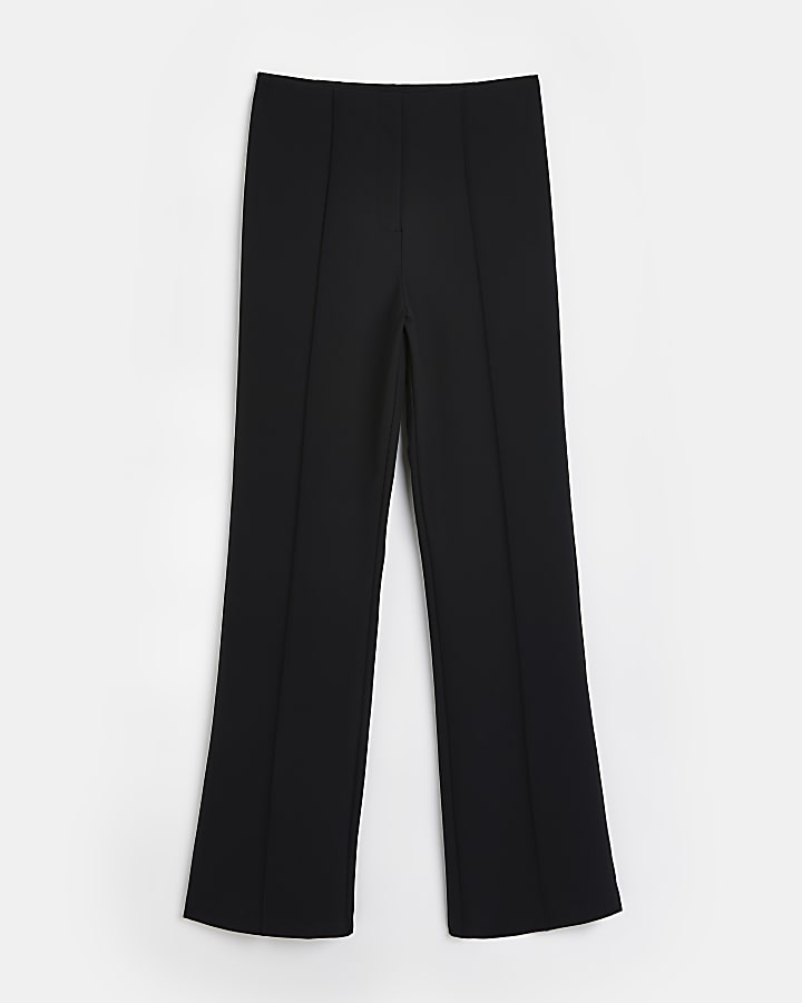 Black high waisted straight trousers