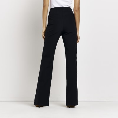 Black high waisted straight trousers