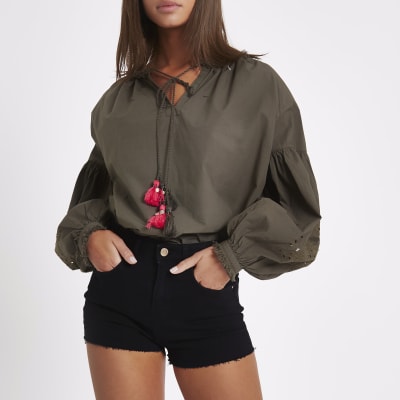 black high waisted stretch shorts