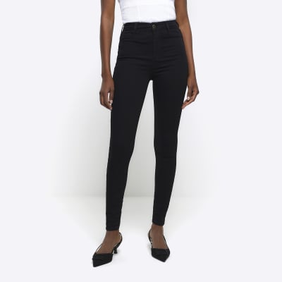 River Island Tall High Waist Super Skinny Jean - Black