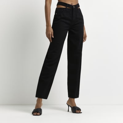 black jeans women's high waisted