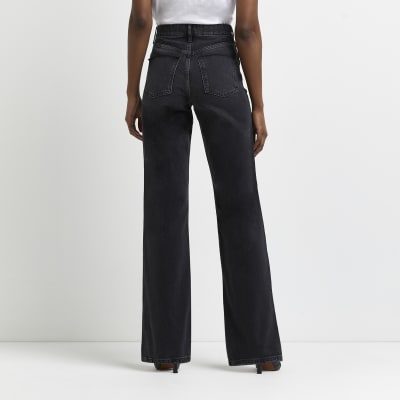 High waisted wide leg black jeans best sale