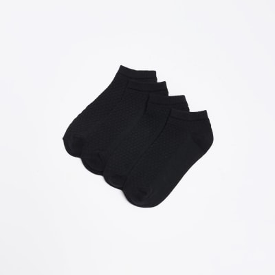 Black 2 pack trainer socks River Island