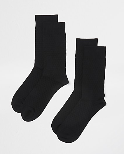 Black honeycomb premium socks 2 pack