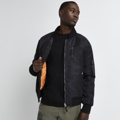 river island black bomber