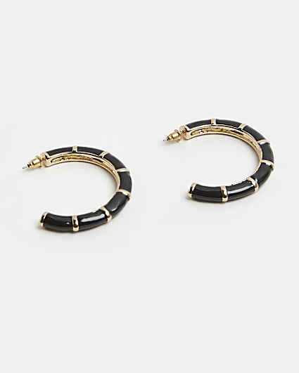 Black hoop earrings