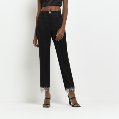 diamante trousers black