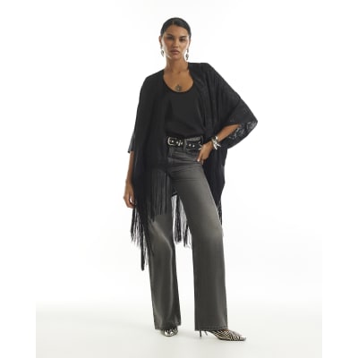 Jacquard Tassel Trim Kimono
