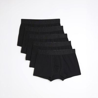 Black Jacquard Waistband Pack Of 5 Trunks