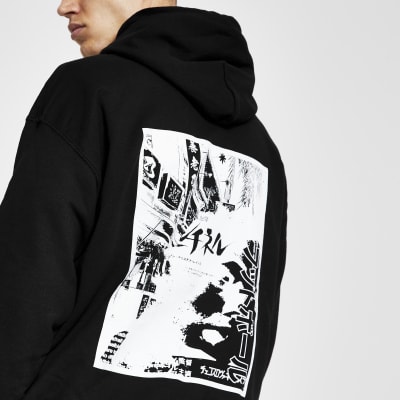 black japanese hoodie