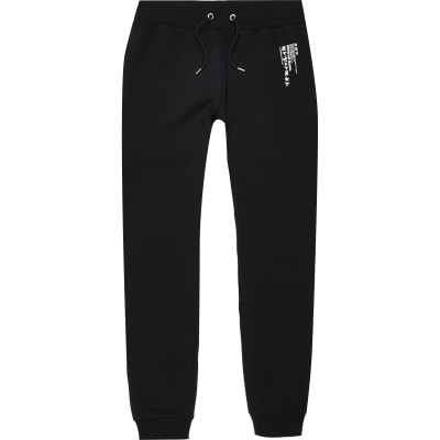 womens black slim fit joggers