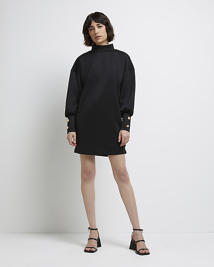Black jumper mini dress