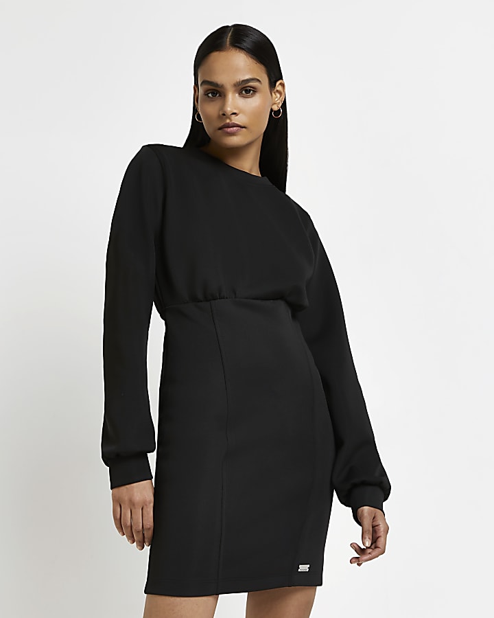 Black jumper mini dress