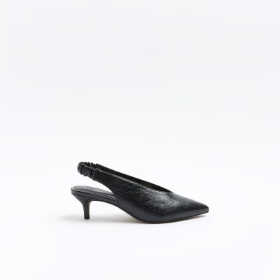 Womens black store kitten heel shoes