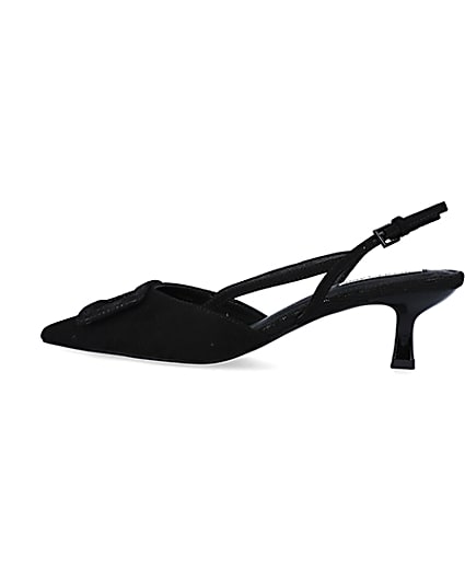 360 degree animation of product Black kitten heeled court shoes frame-4