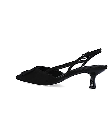 360 degree animation of product Black kitten heeled court shoes frame-5