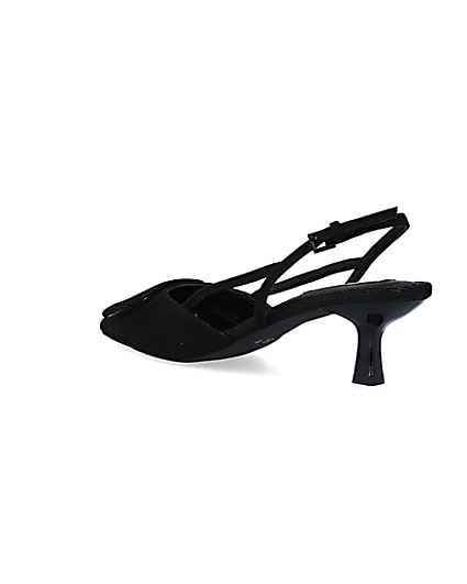 360 degree animation of product Black kitten heeled court shoes frame-6