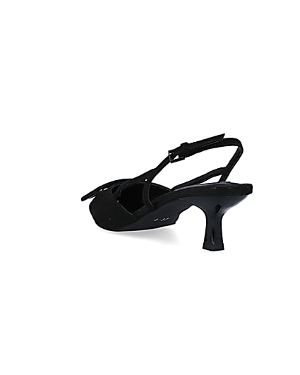360 degree animation of product Black kitten heeled court shoes frame-7