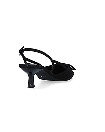 360 degree animation of product Black kitten heeled court shoes frame-11
