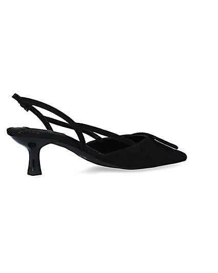 360 degree animation of product Black kitten heeled court shoes frame-13