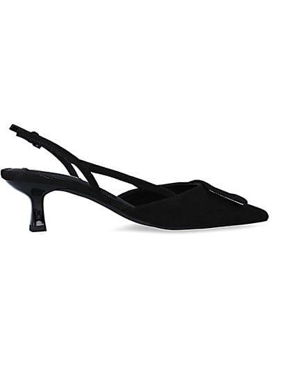 360 degree animation of product Black kitten heeled court shoes frame-14